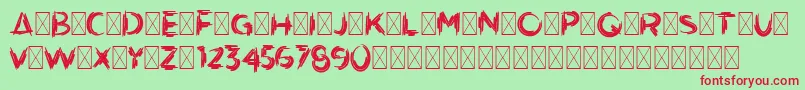 フォントArtistikDemoVersio – 赤い文字の緑の背景