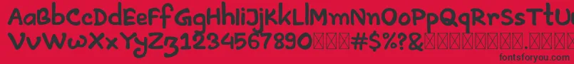 Artless Demo Font – Black Fonts on Red Background