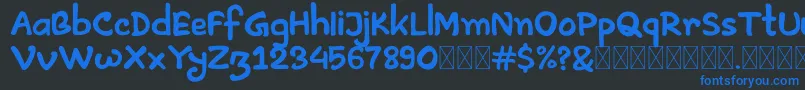 Artless Demo Font – Blue Fonts on Black Background