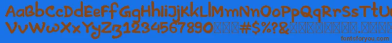 Artless Demo Font – Brown Fonts on Blue Background