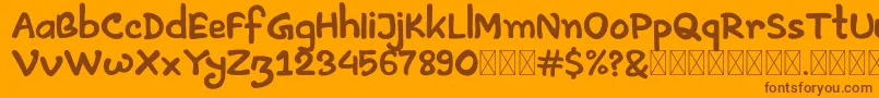 Artless Demo Font – Brown Fonts on Orange Background