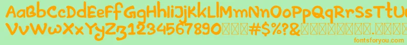 Artless Demo Font – Orange Fonts on Green Background