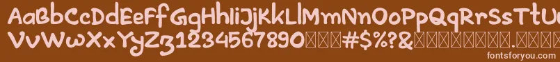 Artless Demo Font – Pink Fonts on Brown Background