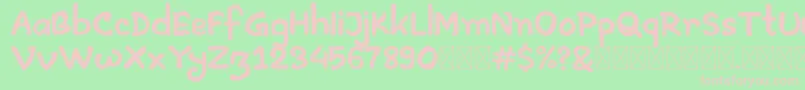 Artless Demo Font – Pink Fonts on Green Background