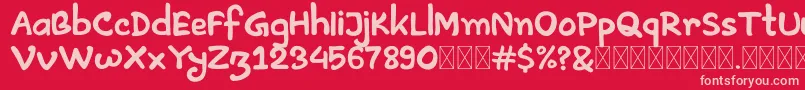 Artless Demo Font – Pink Fonts on Red Background