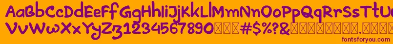 Artless Demo Font – Purple Fonts on Orange Background