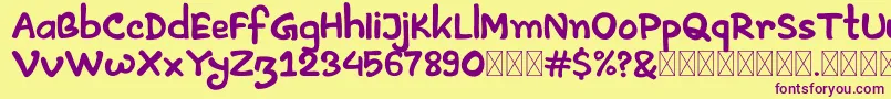 Artless Demo Font – Purple Fonts on Yellow Background