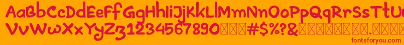 Artless Demo Font – Red Fonts on Orange Background