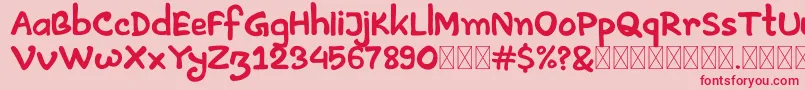 Artless Demo Font – Red Fonts on Pink Background