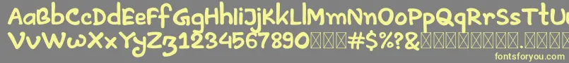 Artless Demo Font – Yellow Fonts on Gray Background
