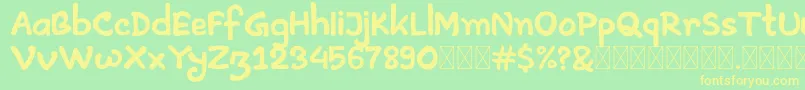 Artless Demo Font – Yellow Fonts on Green Background