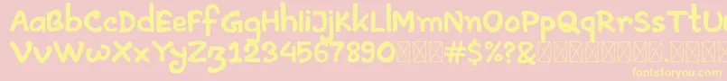 Artless Demo Font – Yellow Fonts on Pink Background