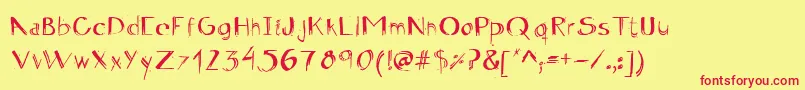 ARTMAR Font – Red Fonts on Yellow Background