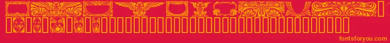 フォントARTNH    – 赤い背景にオレンジの文字