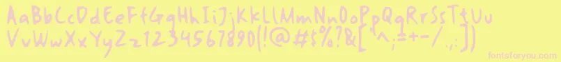artomoro Font – Pink Fonts on Yellow Background