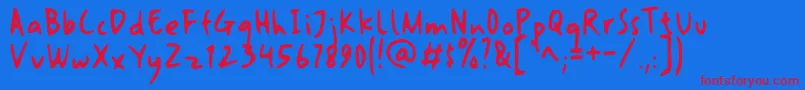 artomoro Font – Red Fonts on Blue Background