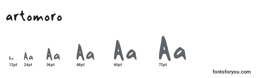 Artomoro Font Sizes