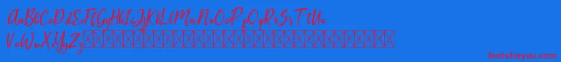 Weitere Informationen zur Artopyl Demo-Schriftart Artopyl Demo-Schriftart – Rote Schriften auf blauem Hintergrund