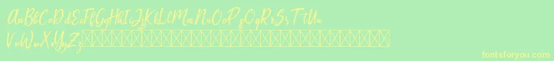 Artopyl Demo Font – Yellow Fonts on Green Background