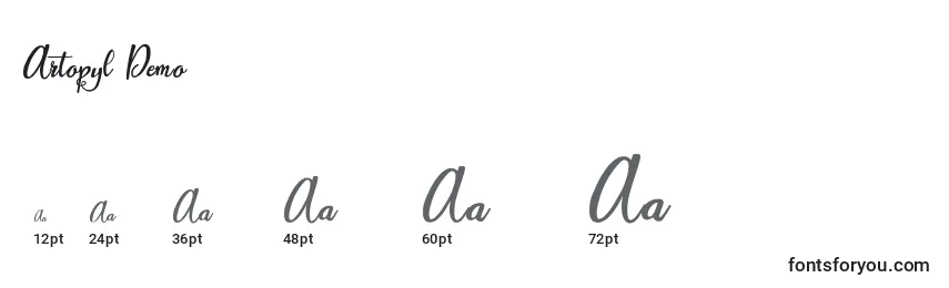 Artopyl Demo (120044) Font Sizes