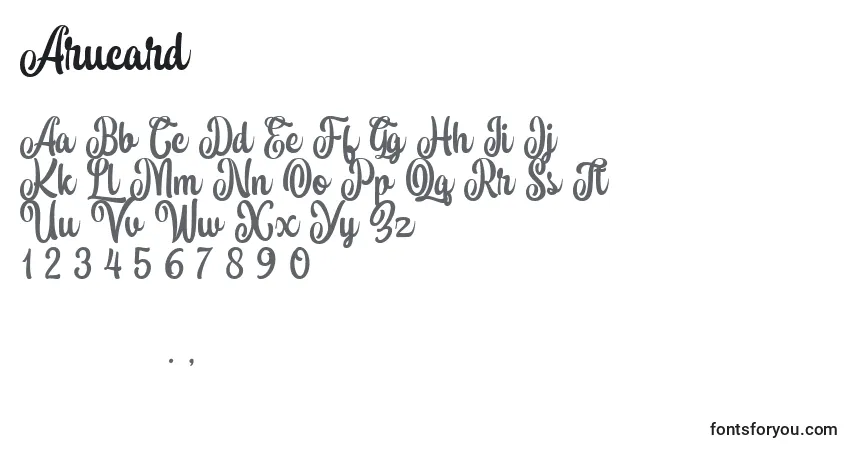 Шрифт Arucard – алфавит, цифры, специальные символы
