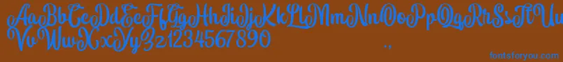 Arucard Font – Blue Fonts on Brown Background