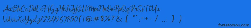 Шрифт Arumdalu – чёрные шрифты на синем фоне
