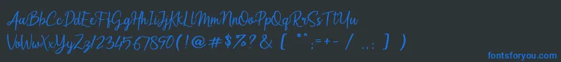 フォントArumdalu – 黒い背景に青い文字