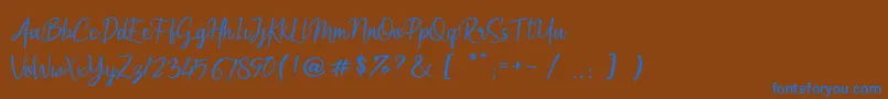 フォントArumdalu – 茶色の背景に青い文字