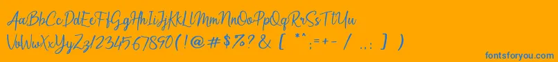 Arumdalu Font – Blue Fonts on Orange Background