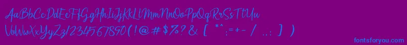 Шрифт Arumdalu – синие шрифты на фиолетовом фоне