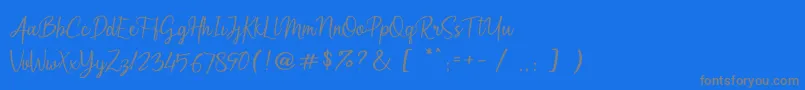 Arumdalu-Schriftart – Graue Schriften auf blauem Hintergrund