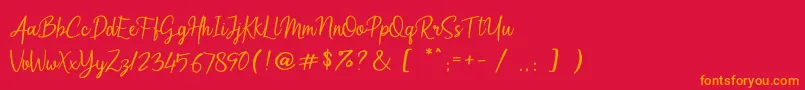 Arumdalu Font – Orange Fonts on Red Background