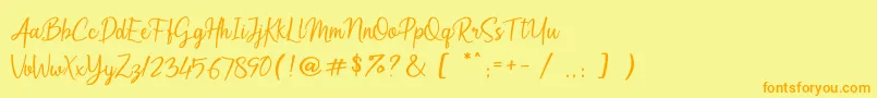 Arumdalu Font – Orange Fonts on Yellow Background