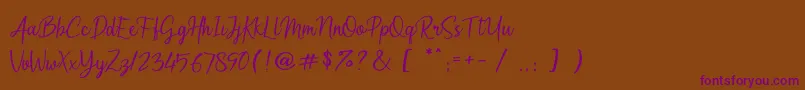 Arumdalu Font – Purple Fonts on Brown Background