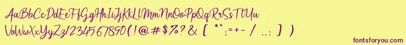 Arumdalu Font – Purple Fonts on Yellow Background