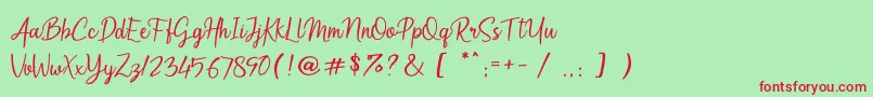 Arumdalu Font – Red Fonts on Green Background