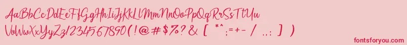 Arumdalu-Schriftart – Rote Schriften auf rosa Hintergrund