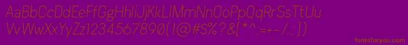 Arvin Light Italic Font – Brown Fonts on Purple Background