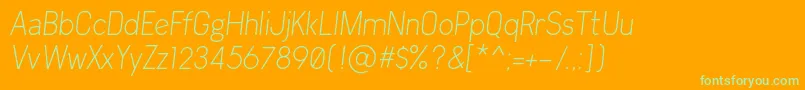Arvin Light Italic Font – Green Fonts on Orange Background