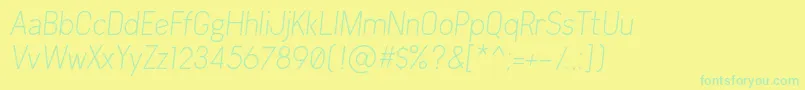 Arvin Light Italic Font – Green Fonts on Yellow Background
