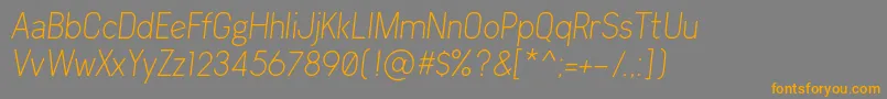 Arvin Light Italic Font – Orange Fonts on Gray Background