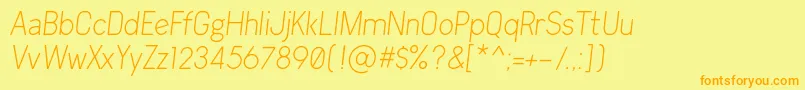 Arvin Light Italic Font – Orange Fonts on Yellow Background