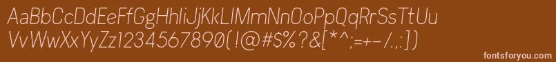 フォントArvin Light Italic – 茶色の背景にピンクのフォント