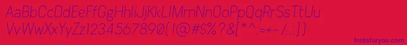 Arvin Light Italic Font – Purple Fonts on Red Background