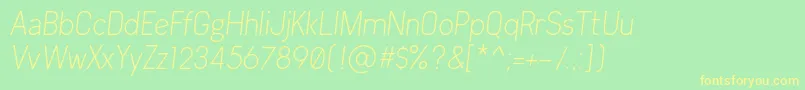 Arvin Light Italic Font – Yellow Fonts on Green Background