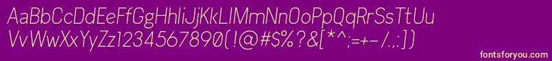Arvin Light Italic Font – Yellow Fonts on Purple Background