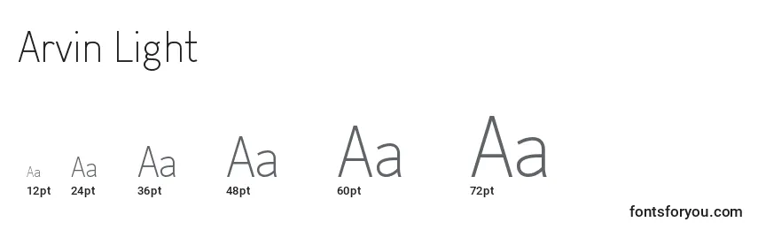 Arvin Light Font Sizes