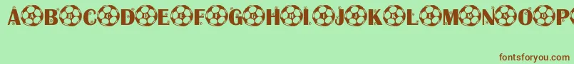 KickOff Font – Brown Fonts on Green Background