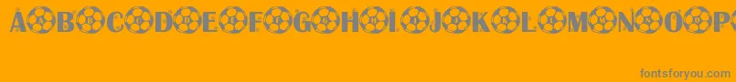 KickOff-Schriftart – Graue Schriften auf orangefarbenem Hintergrund